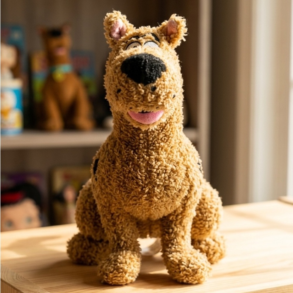 Vintage 2003 Scooby-Doo Hanna-Barbera Shaggy Fur 9” Plush Beanie  Stuffed Toy